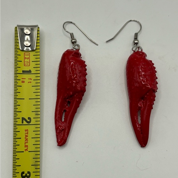 Crawfish Handmade Earrings Red Resin Halloween Christmas Gifts Gag Gifts Boho - Picture 3 of 3